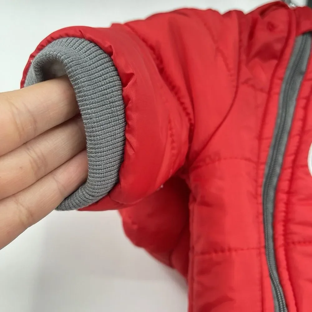 Disney Baby 3-6M Mickey Mouse Snowsuit Infant Red Puffer Sherpa Lined‎ Hooded